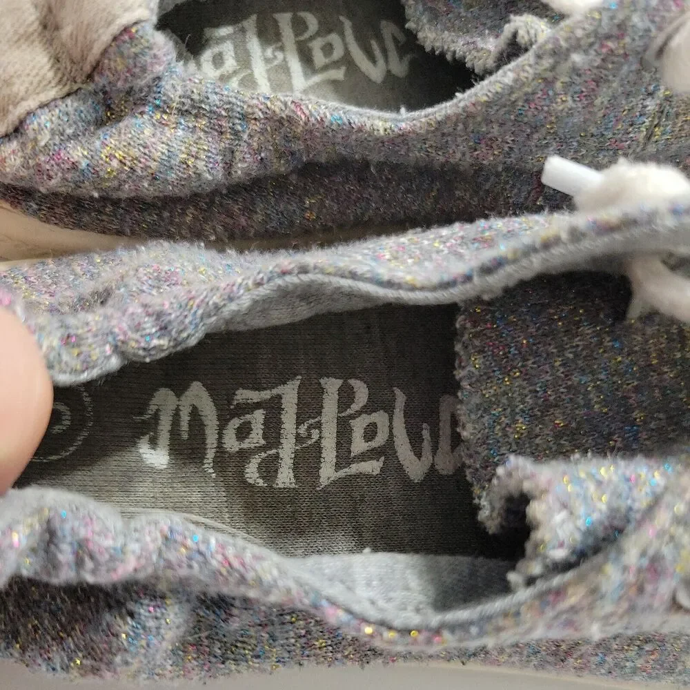 Pow Pow Shoes Girls 3 Sparkle Sneakers Grey Glitter Lace UP Low Top Comfort Back